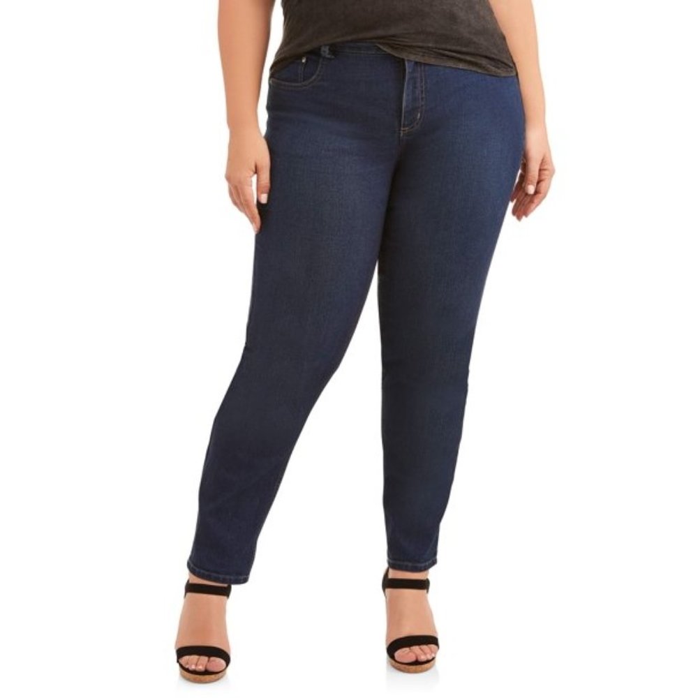 JMS Just My Size Jeans Women's 16W Stretch Black Denim, 5 Pocket, New in Pkg